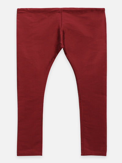 Maroon Plain Kurta Pyjama Set