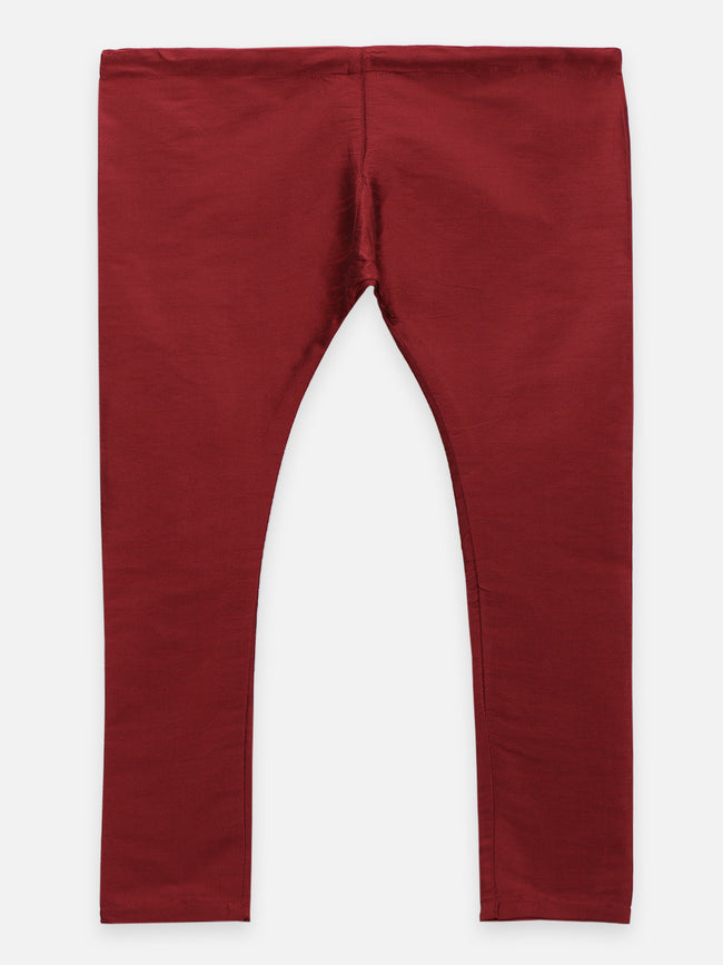 Maroon Plain Kurta Pyjama Set