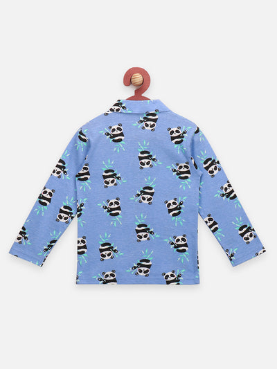 Panda Print Collar Overall NightSuit