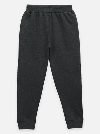 Dark Grey Knee Quilted Fleece TrackPant