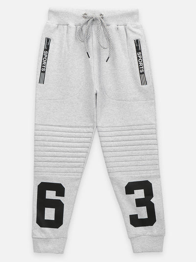 Grey Knee Quilted Fleece TrackPant
