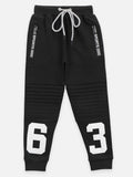 Black Knee Quilted Fleece TrackPant