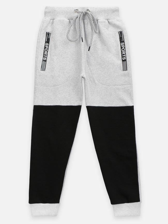 Melange Black Colorblock Track pant