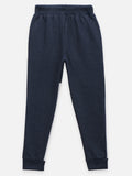 Blue Melange Colorblock Fleece Trackpant