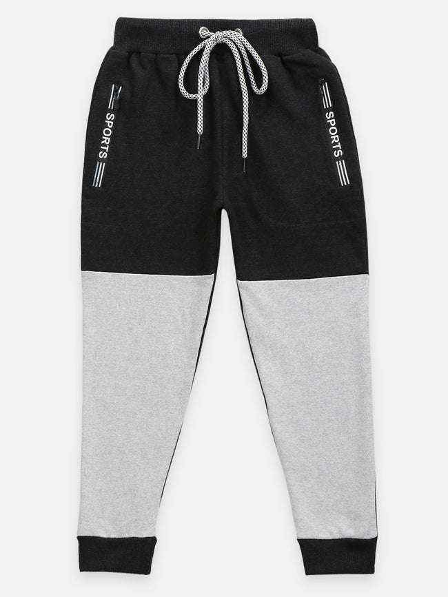 Dark Grey ColorBlock Fleece TrackPant