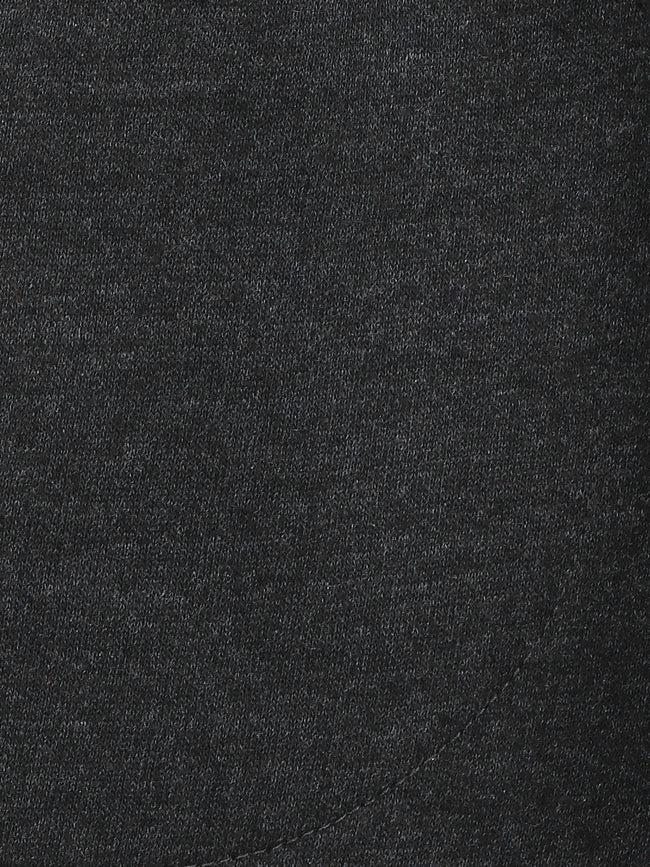 Dark Grey Knee Printed Fleece TrackPant