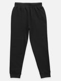 Black Knee Printed Fleece TrackPant