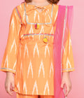 Yellow Ikat Gota Details Kurti Sharara Set