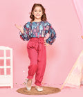 Dream Catcher Ruffled Top with Jogger Style Pant Set