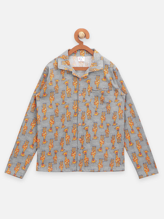 Giraffe Print Collar NightSuit