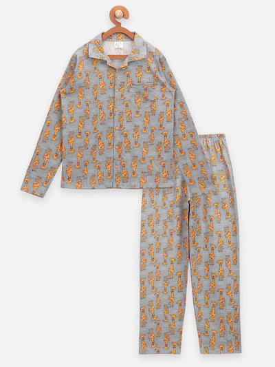 Giraffe Print Collar NightSuit