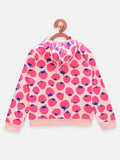 Strawberry Print Pink Full Sleeves Hoodie