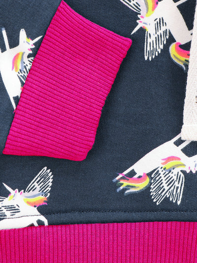 Unicorn Print Midnight Blue Hoodie