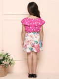 Lavender Polka Top with Floral Shorts Set