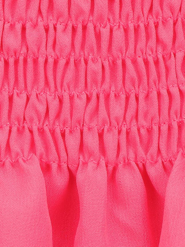 Red Turquoise Blue Strappy Smocking Crop Top - Pack of 2