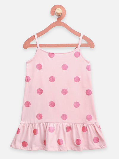 Pink Grey Strappy Flower Applique Tops - Pack of 2