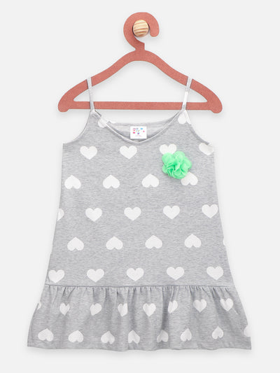 Pink Grey Strappy Flower Applique Tops - Pack of 2