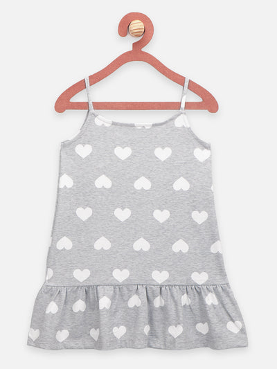 Pink Grey Strappy Flower Applique Tops - Pack of 2