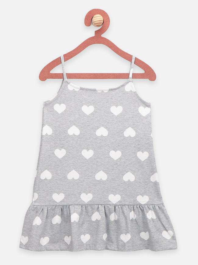 Pink Grey Strappy Flower Applique Tops - Pack of 2