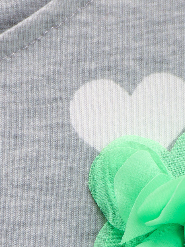 Pink Grey Strappy Flower Applique Tops - Pack of 2