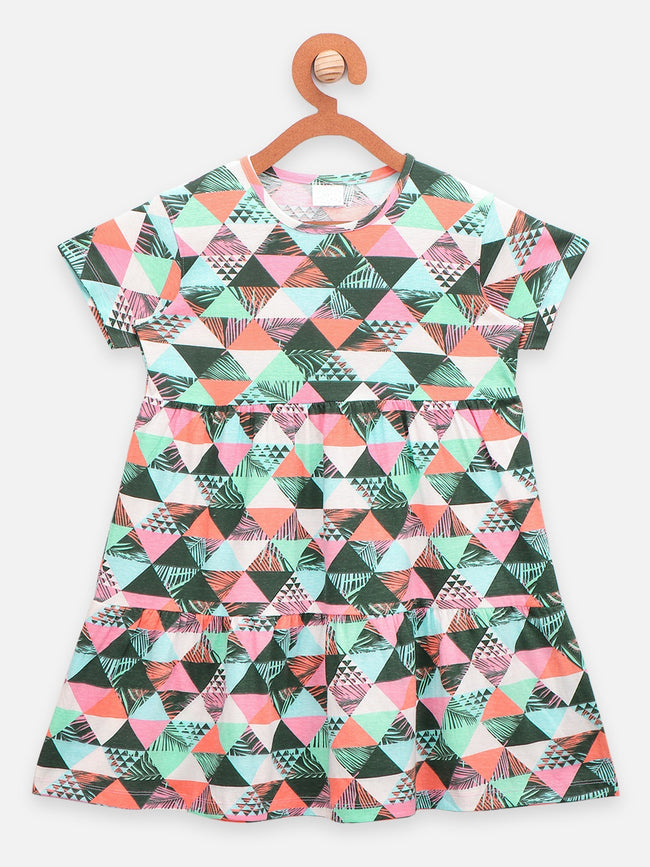 Multicolor Abstract Print Tiered Dress - Pack of 2