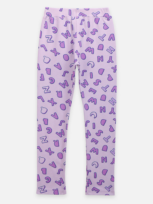 Lavender Navy Blue Stripe Leggings - Pack of 2