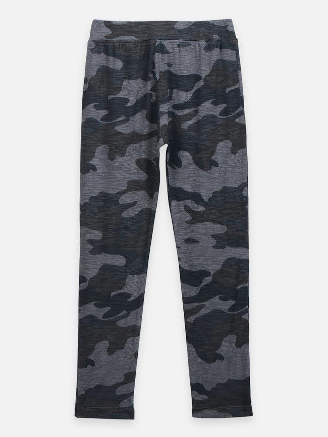 Black Creamy Off Army Print Leggings - Pack of 2