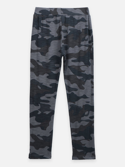 Black Creamy Off Army Print Leggings - Pack of 2