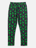 Black Green Funky Print Leggings - Pack of 2