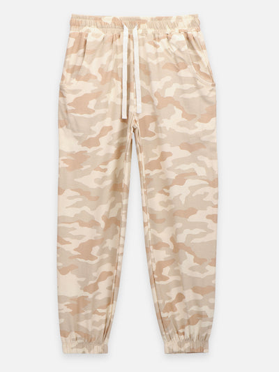 Green Beige Army Print Jogger Pant - Pack of 2