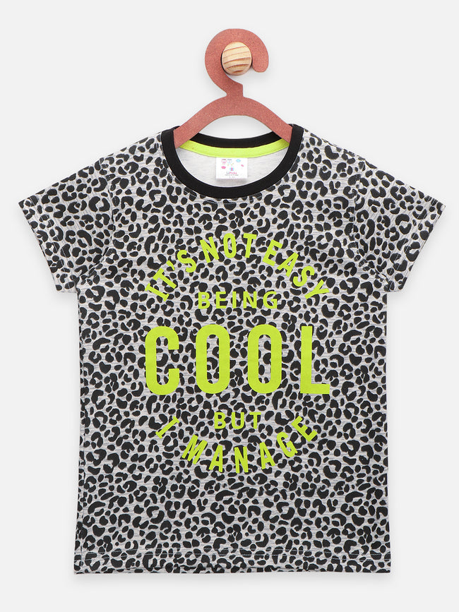 Black Grey Cool Print T-shirt - Pack of 2