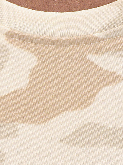 Green Beige Army Print T-shirt - Pack of 2