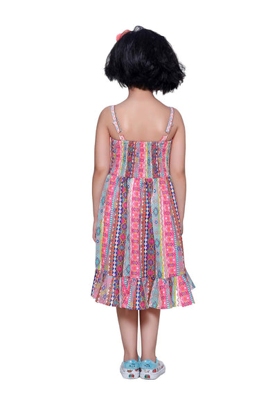 Pink Stripe Low-High Boho Dress