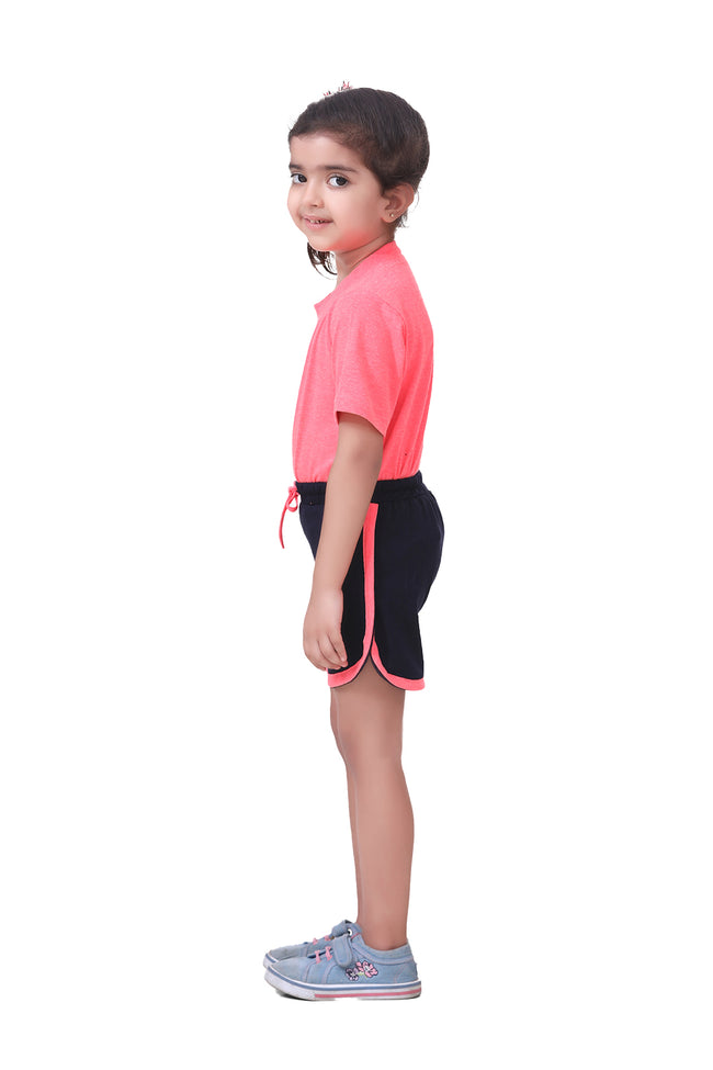 Neon Pink Tshirt With Short Lounge Set