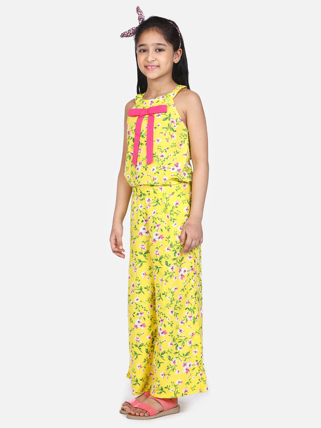 Yellow Floral Bell Jumpsuit