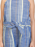 Blue Organic Cotton Weaved Full Jumpsuit