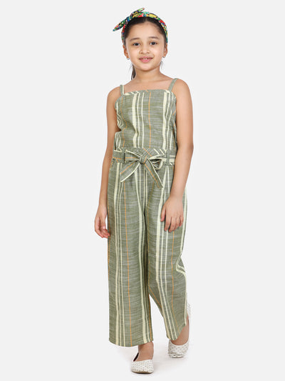 Green Organic Cotton Weaved Full Jumpsuit