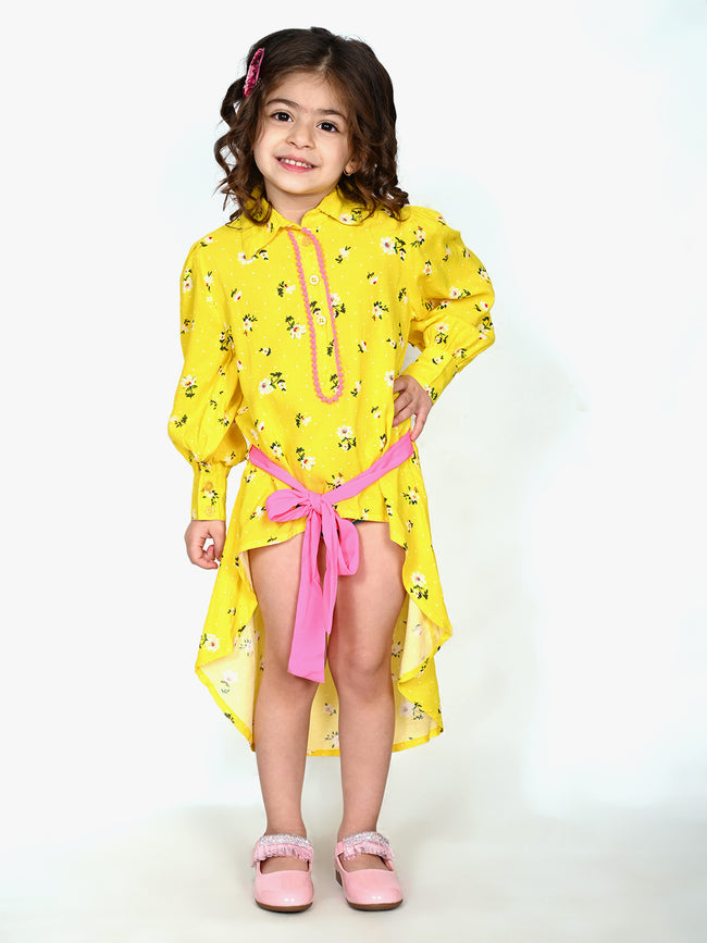 Yellow Asymmetrical Dress