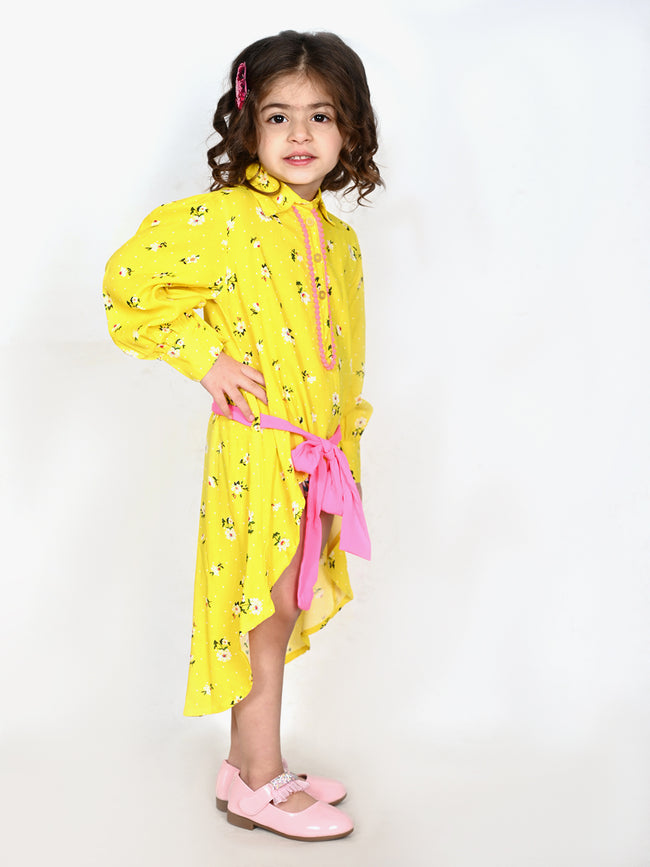 Yellow Asymmetrical Dress