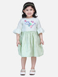 Blue Embroidered Bell Sleeve Dress Green Embroidered Bell Sleeve Dress