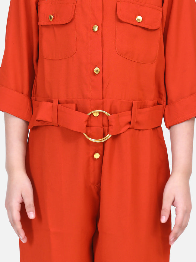 Rust Designer Full Jumpsuit