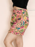 Peach Floral Print Shorts