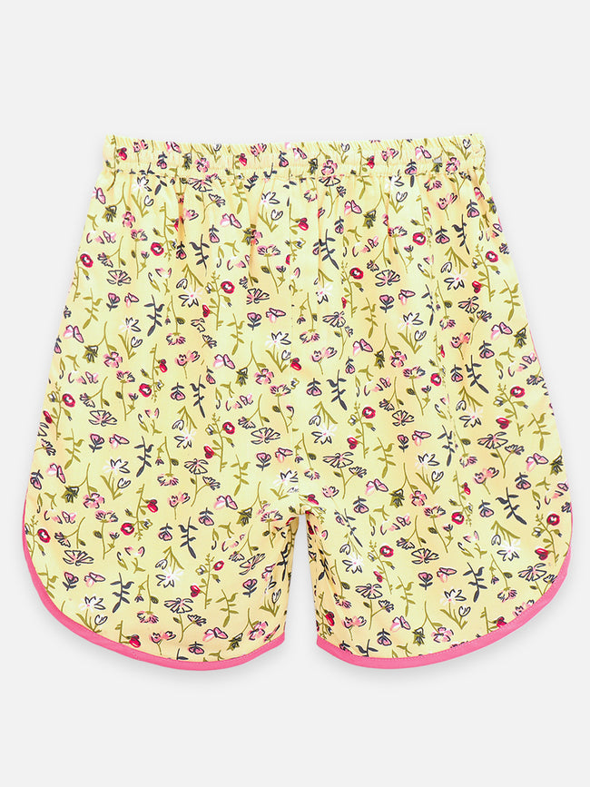 Floral Print Stylish Girls Shorts