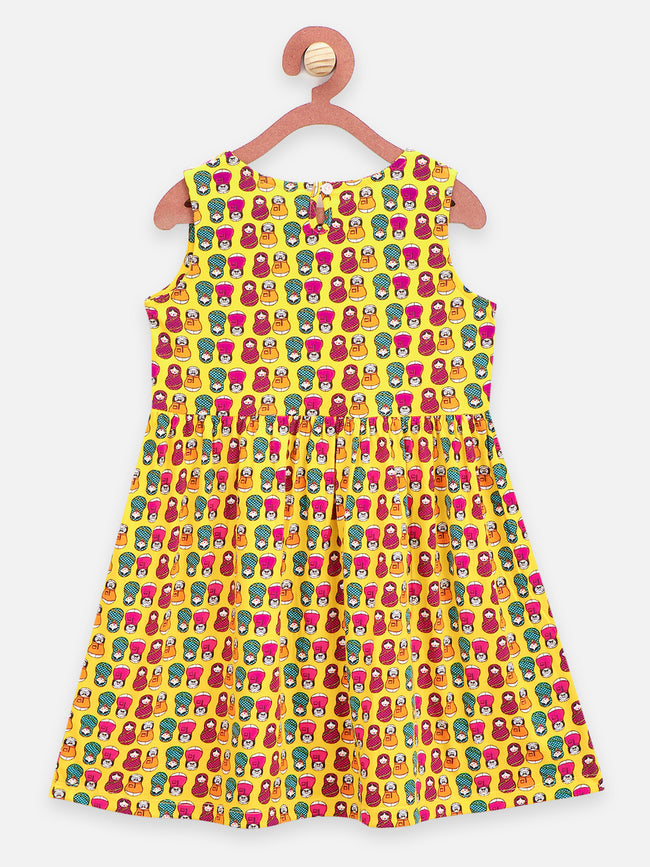 Funky Doll Printed Sleeveless Dress Pack of 2