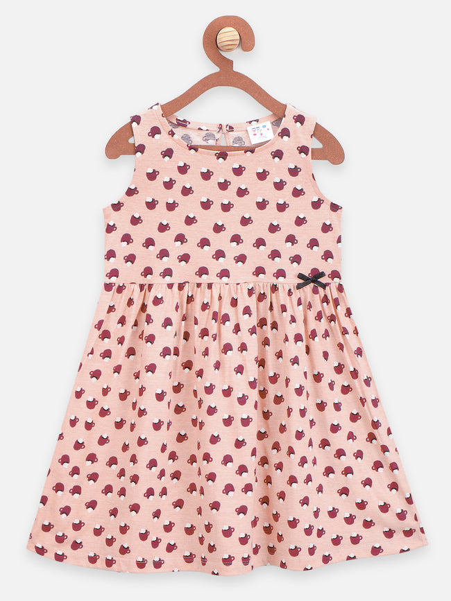 Swan & Coffee Printed Sleeveless Dress Pack of 2