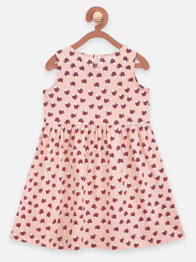 Swan & Coffee Printed Sleeveless Dress Pack of 2