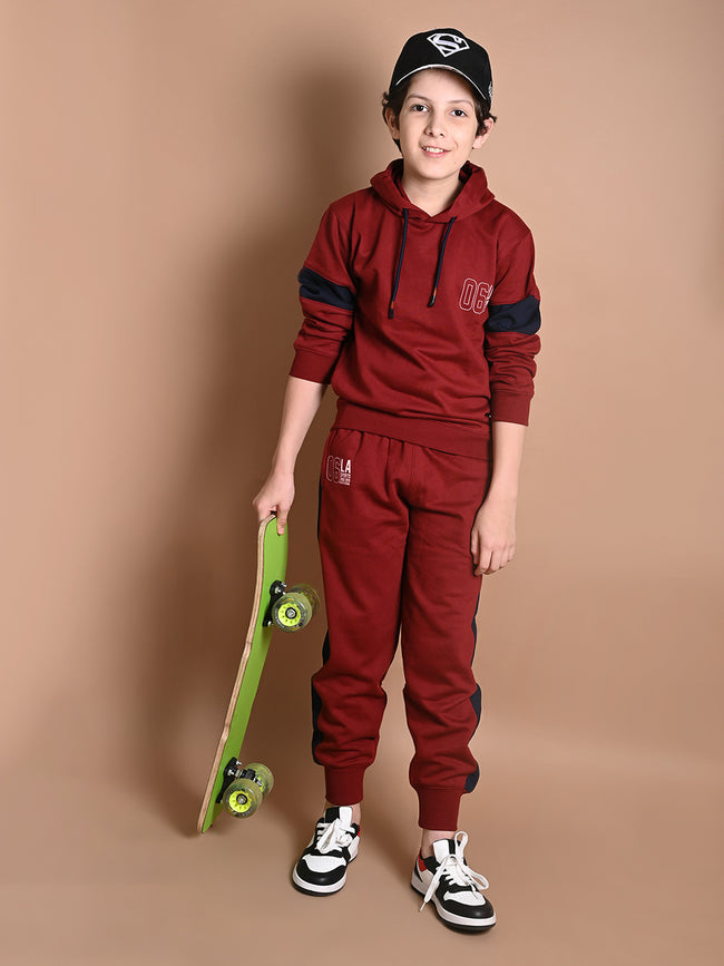 Solid Full Sleeve Hooded Sweatshirt with Joggers Set
