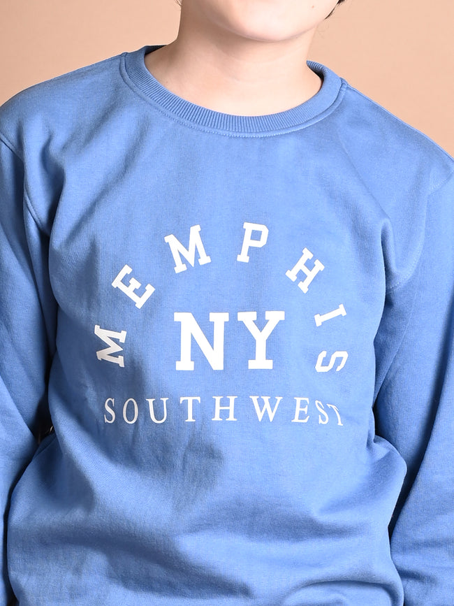 Typographic Printed Sweatshirt with Cargo Joggers Set