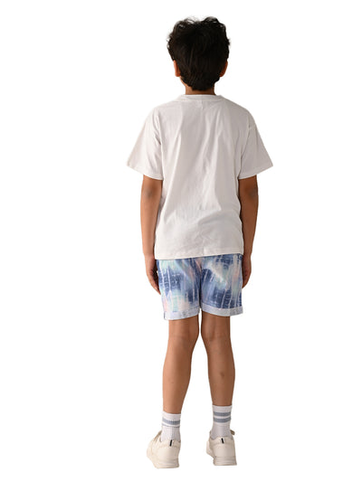 Graphics Printed T-shirt with Drawstring Shorts Set
