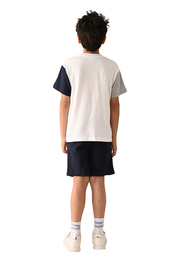 Boat Printed T-shirt with Drawstring Short Set